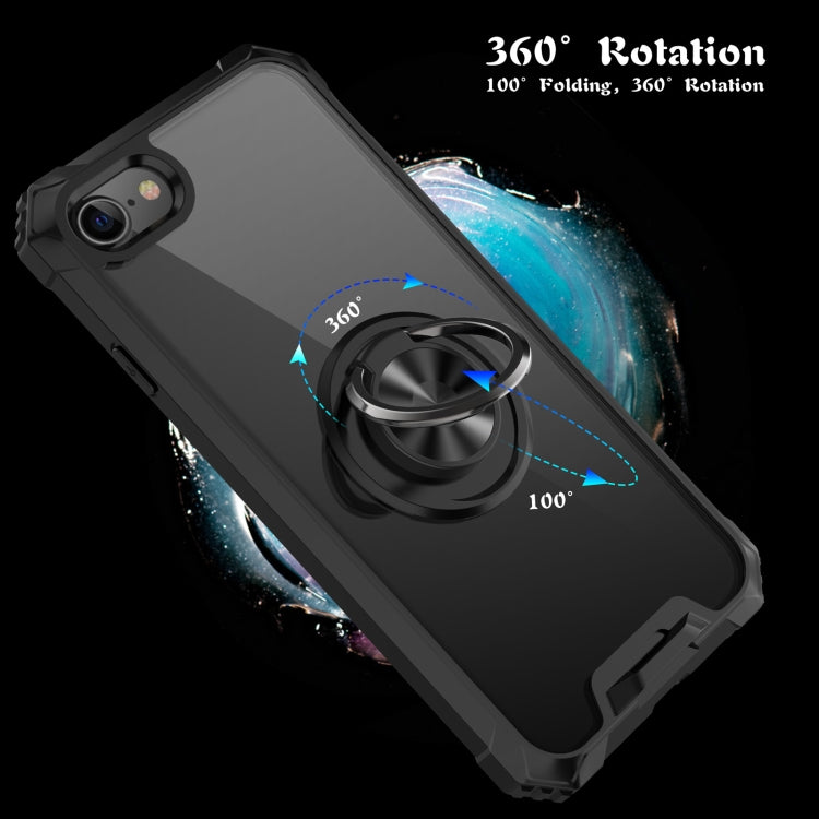 For iPhone SE 2022 / SE 2020 / 8 / 7 Armor Ring PC + TPU Magnetic Shockproof Protective Case