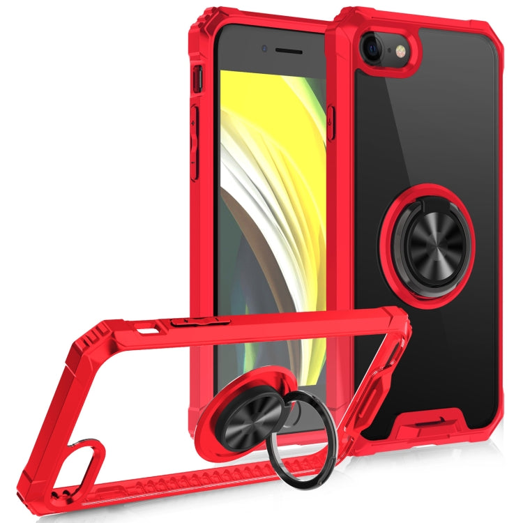 For iPhone SE 2022 / SE 2020 / 8 / 7 Armor Ring PC + TPU Magnetic Shockproof Protective Case