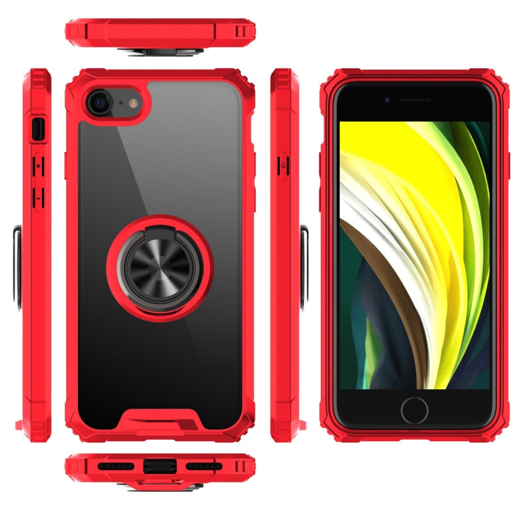 For iPhone SE 2022 / SE 2020 / 8 / 7 Armor Ring PC + TPU Magnetic Shockproof Protective Case