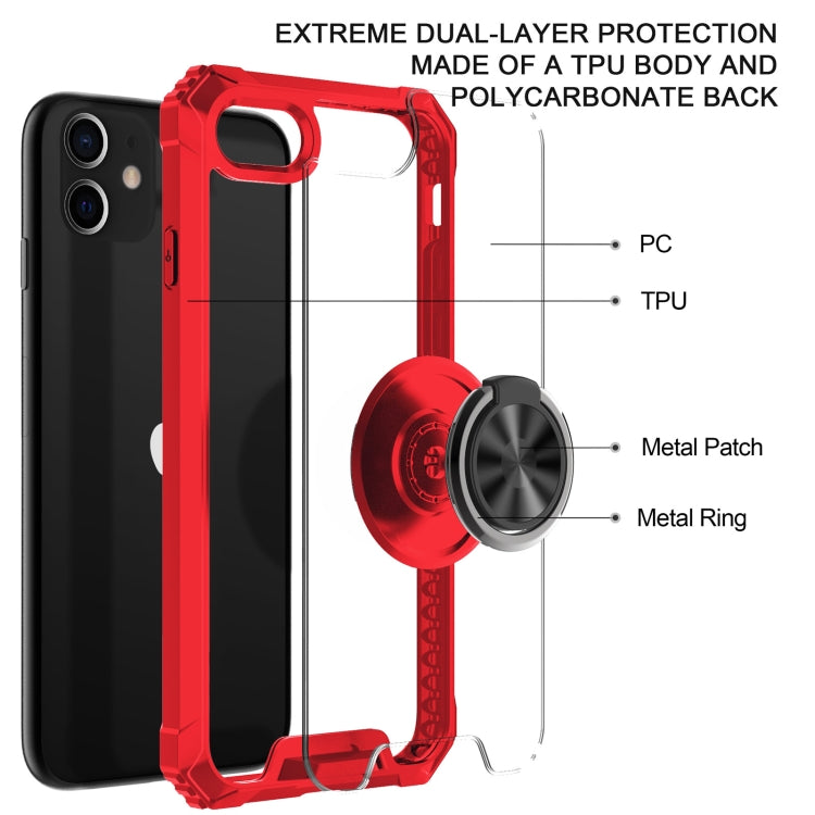 For iPhone SE 2022 / SE 2020 / 8 / 7 Armor Ring PC + TPU Magnetic Shockproof Protective Case