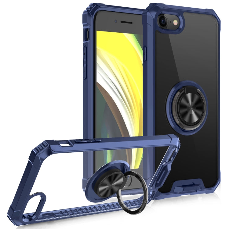 For iPhone SE 2022 / SE 2020 / 8 / 7 Armor Ring PC + TPU Magnetic Shockproof Protective Case
