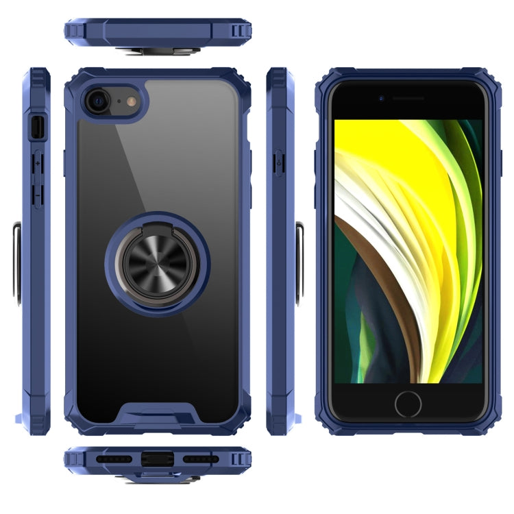 For iPhone SE 2022 / SE 2020 / 8 / 7 Armor Ring PC + TPU Magnetic Shockproof Protective Case