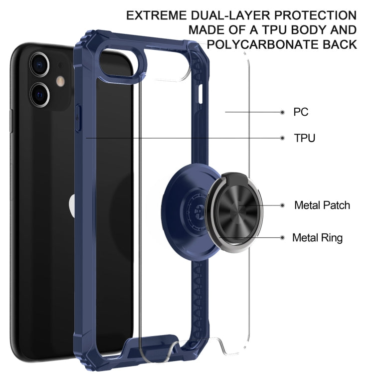 For iPhone SE 2022 / SE 2020 / 8 / 7 Armor Ring PC + TPU Magnetic Shockproof Protective Case