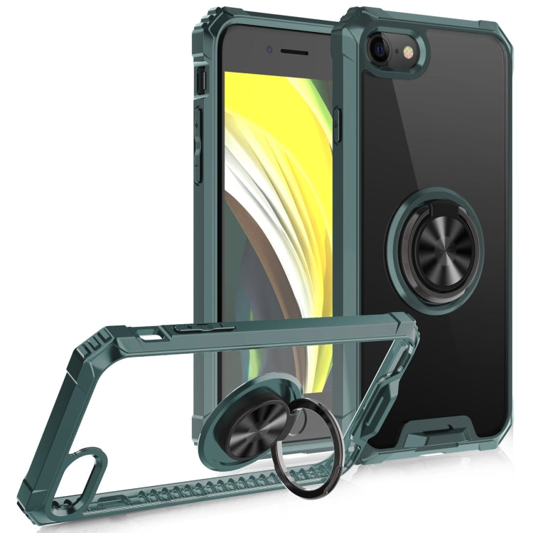 For iPhone SE 2022 / SE 2020 / 8 / 7 Armor Ring PC + TPU Magnetic Shockproof Protective Case