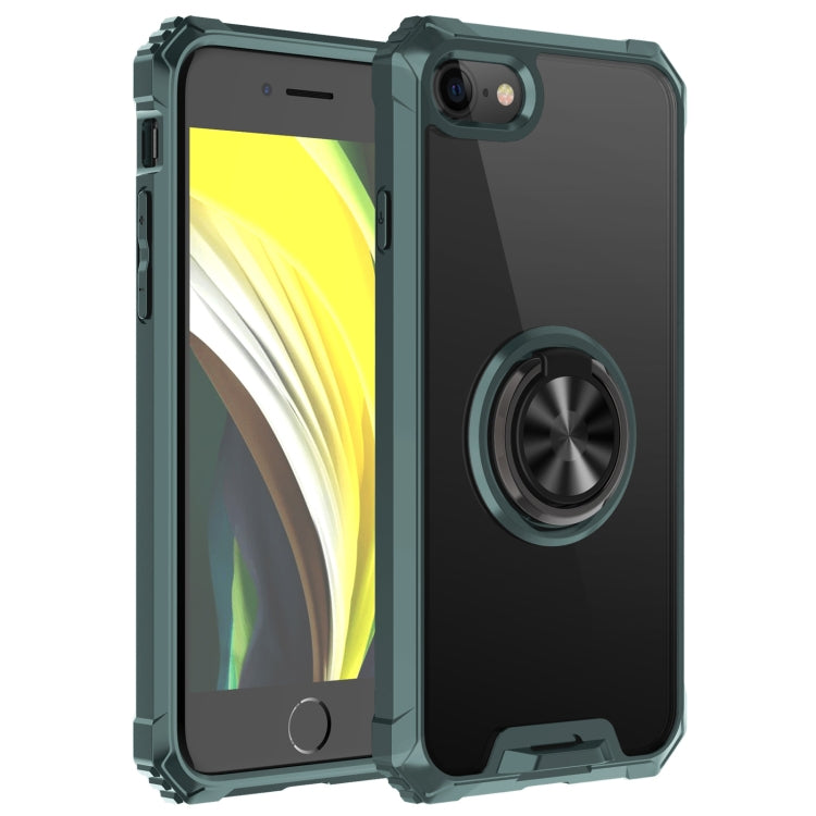 For iPhone SE 2022 / SE 2020 / 8 / 7 Armor Ring PC + TPU Magnetic Shockproof Protective Case