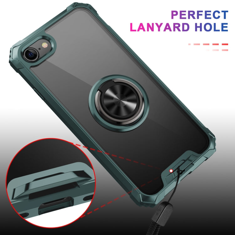 For iPhone SE 2022 / SE 2020 / 8 / 7 Armor Ring PC + TPU Magnetic Shockproof Protective Case