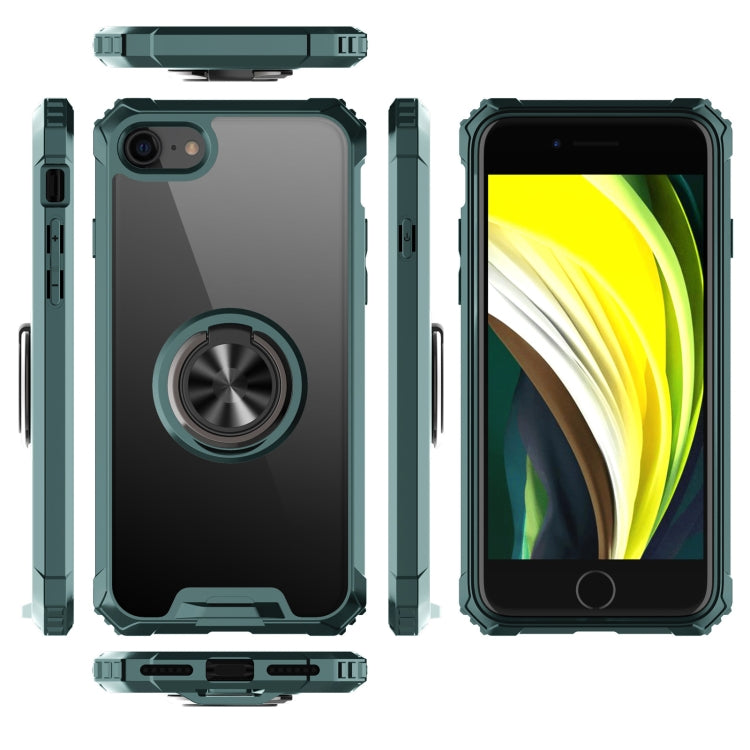 For iPhone SE 2022 / SE 2020 / 8 / 7 Armor Ring PC + TPU Magnetic Shockproof Protective Case