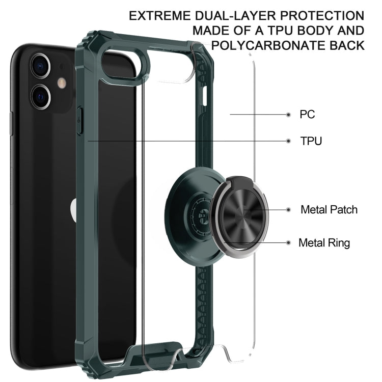 For iPhone SE 2022 / SE 2020 / 8 / 7 Armor Ring PC + TPU Magnetic Shockproof Protective Case