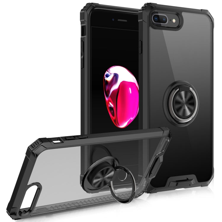 Armor Ring PC + TPU Magnetic Shockproof Protective Case For iPhone 8 Plus / 7 Plus