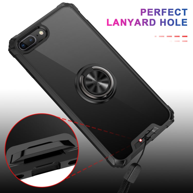 Armor Ring PC + TPU Magnetic Shockproof Protective Case For iPhone 8 Plus / 7 Plus