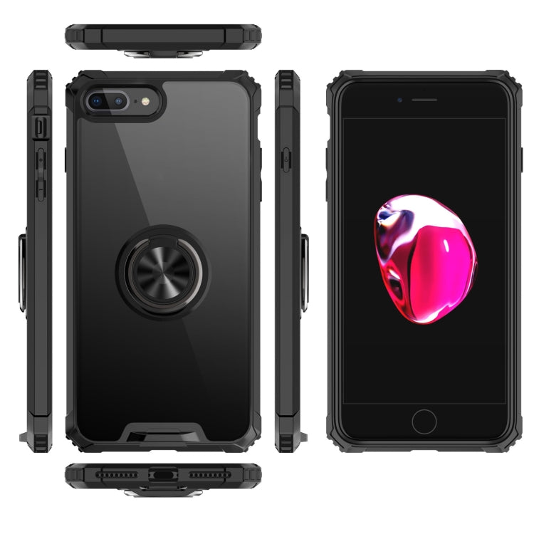 Armor Ring PC + TPU Magnetic Shockproof Protective Case For iPhone 8 Plus / 7 Plus