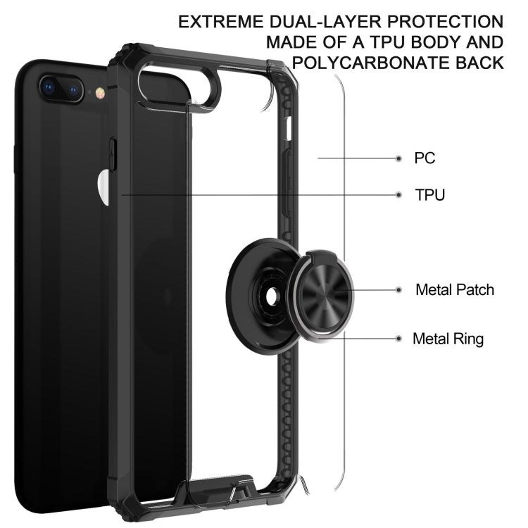 Armor Ring PC + TPU Magnetic Shockproof Protective Case For iPhone 8 Plus / 7 Plus