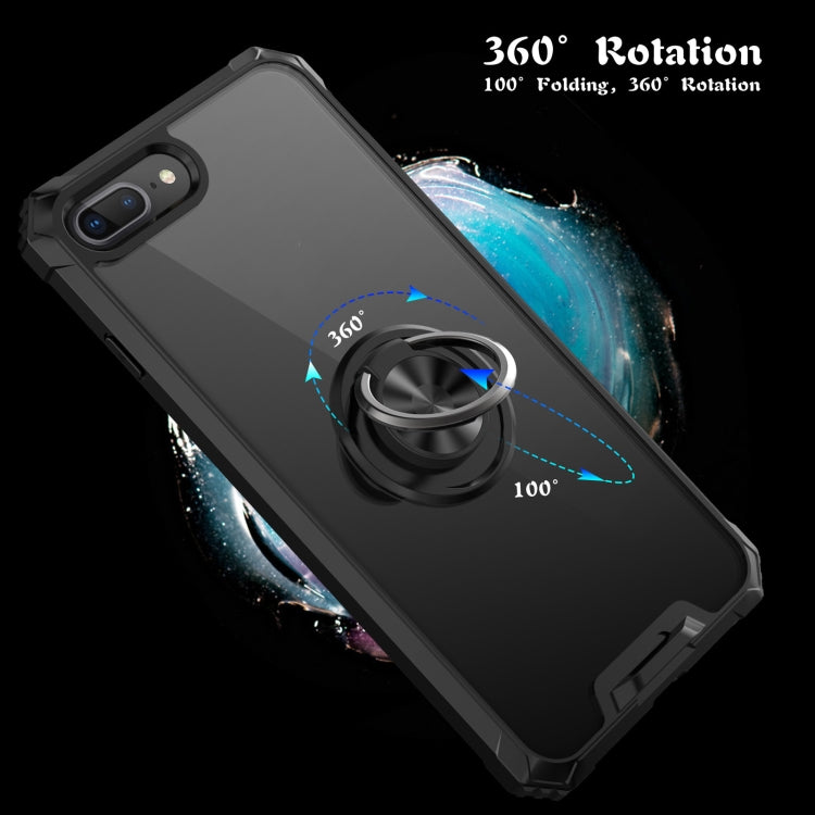 Armor Ring PC + TPU Magnetic Shockproof Protective Case For iPhone 8 Plus / 7 Plus