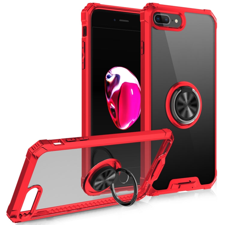 Armor Ring PC + TPU Magnetic Shockproof Protective Case For iPhone 8 Plus / 7 Plus