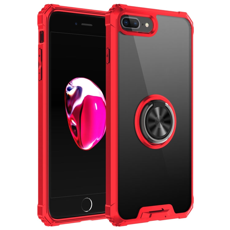 Armor Ring PC + TPU Magnetic Shockproof Protective Case For iPhone 8 Plus / 7 Plus
