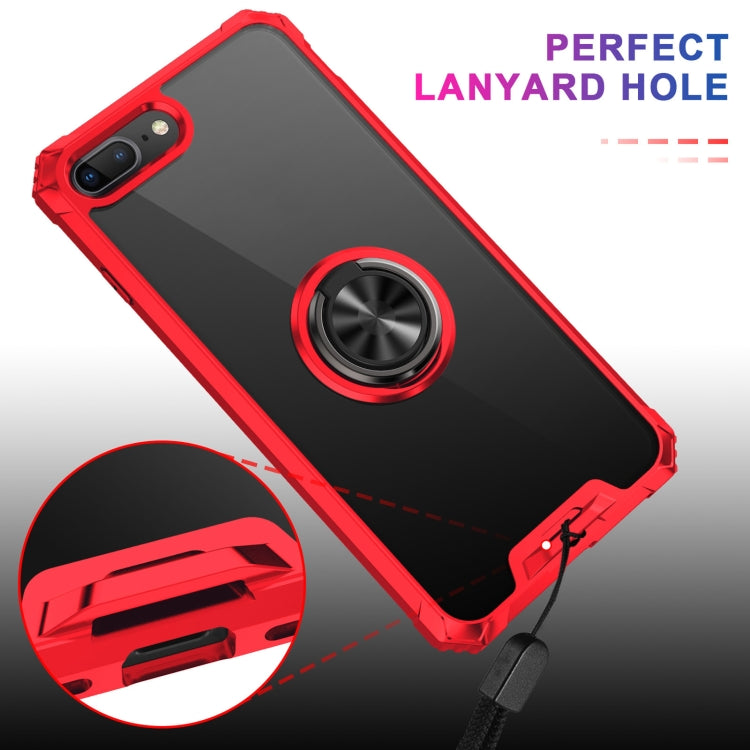 Armor Ring PC + TPU Magnetic Shockproof Protective Case For iPhone 8 Plus / 7 Plus