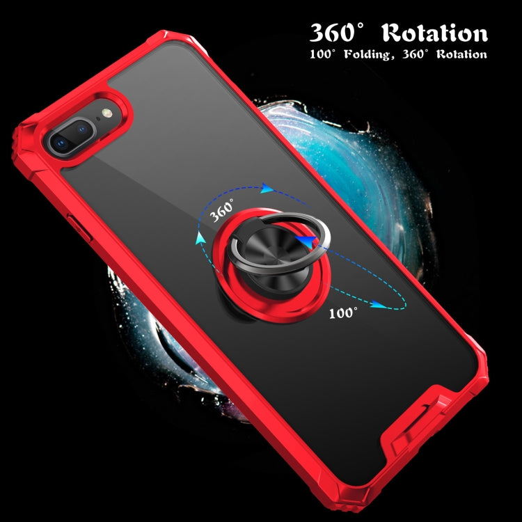 Armor Ring PC + TPU Magnetic Shockproof Protective Case For iPhone 8 Plus / 7 Plus
