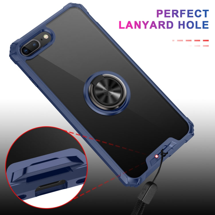 Armor Ring PC + TPU Magnetic Shockproof Protective Case For iPhone 8 Plus / 7 Plus