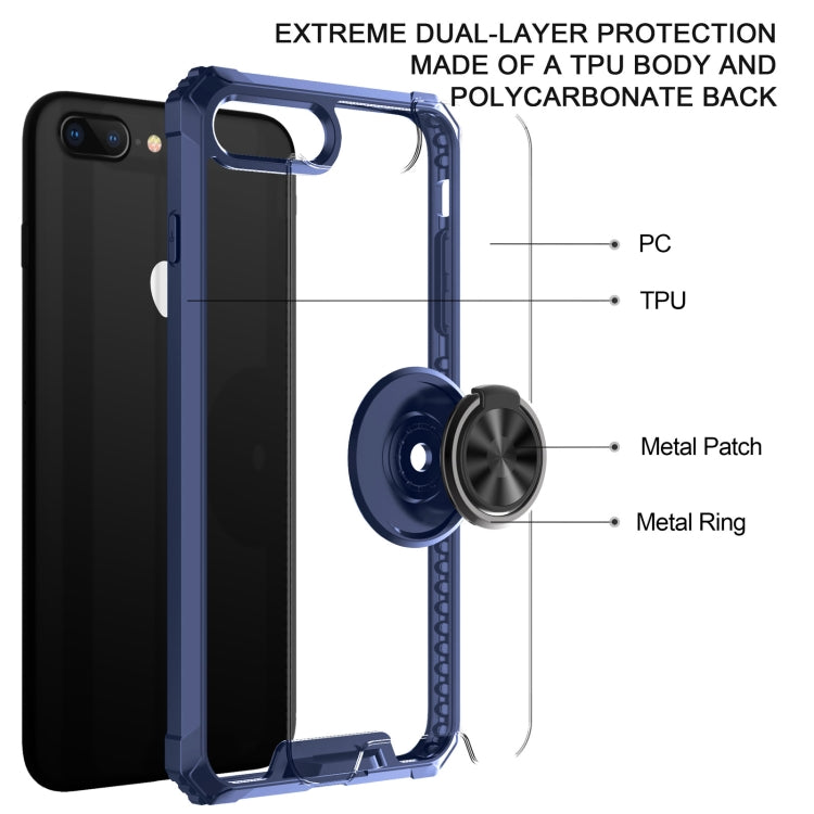 Armor Ring PC + TPU Magnetic Shockproof Protective Case For iPhone 8 Plus / 7 Plus