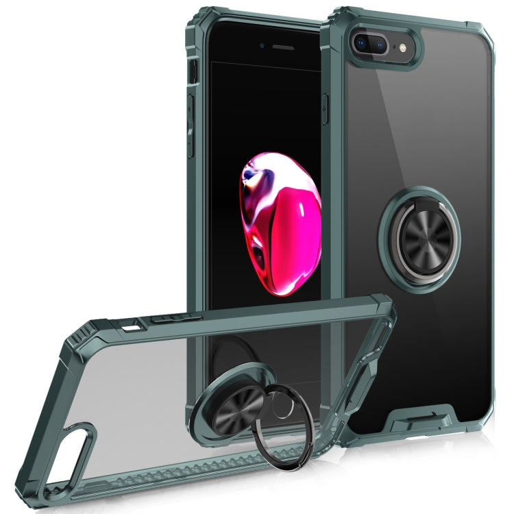 Armor Ring PC + TPU Magnetic Shockproof Protective Case For iPhone 8 Plus / 7 Plus