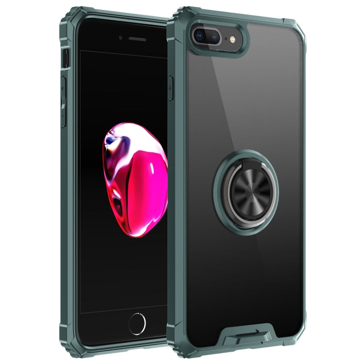 Armor Ring PC + TPU Magnetic Shockproof Protective Case For iPhone 8 Plus / 7 Plus