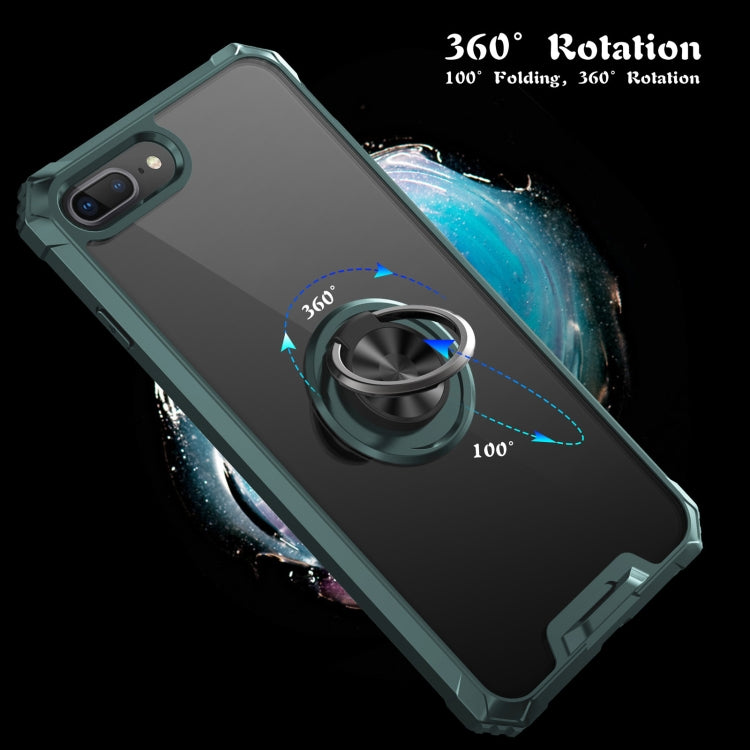 Armor Ring PC + TPU Magnetic Shockproof Protective Case For iPhone 8 Plus / 7 Plus