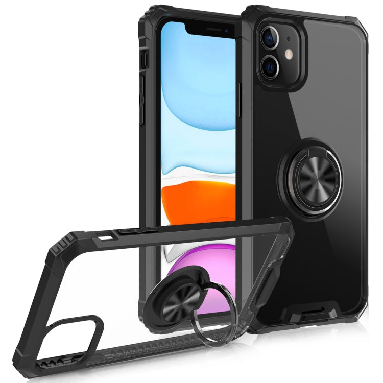 For iPhone 11 Armor Ring PC + TPU Magnetic Shockproof Protective Case