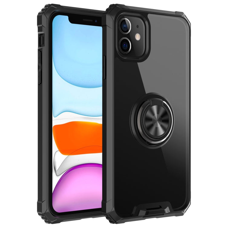 For iPhone 11 Armor Ring PC + TPU Magnetic Shockproof Protective Case