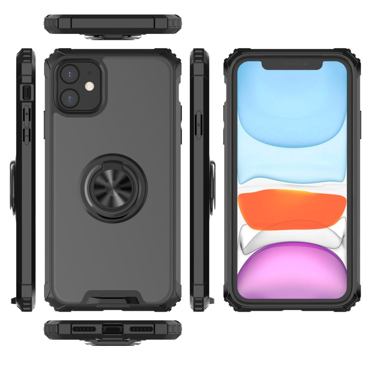 For iPhone 11 Armor Ring PC + TPU Magnetic Shockproof Protective Case