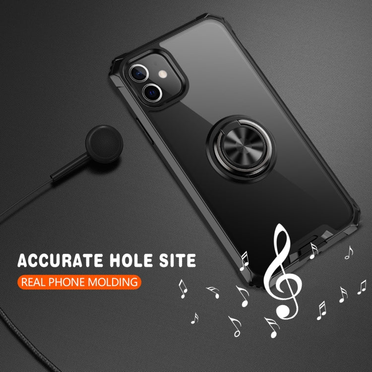 For iPhone 11 Armor Ring PC + TPU Magnetic Shockproof Protective Case