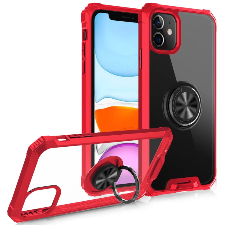 For iPhone 11 Armor Ring PC + TPU Magnetic Shockproof Protective Case