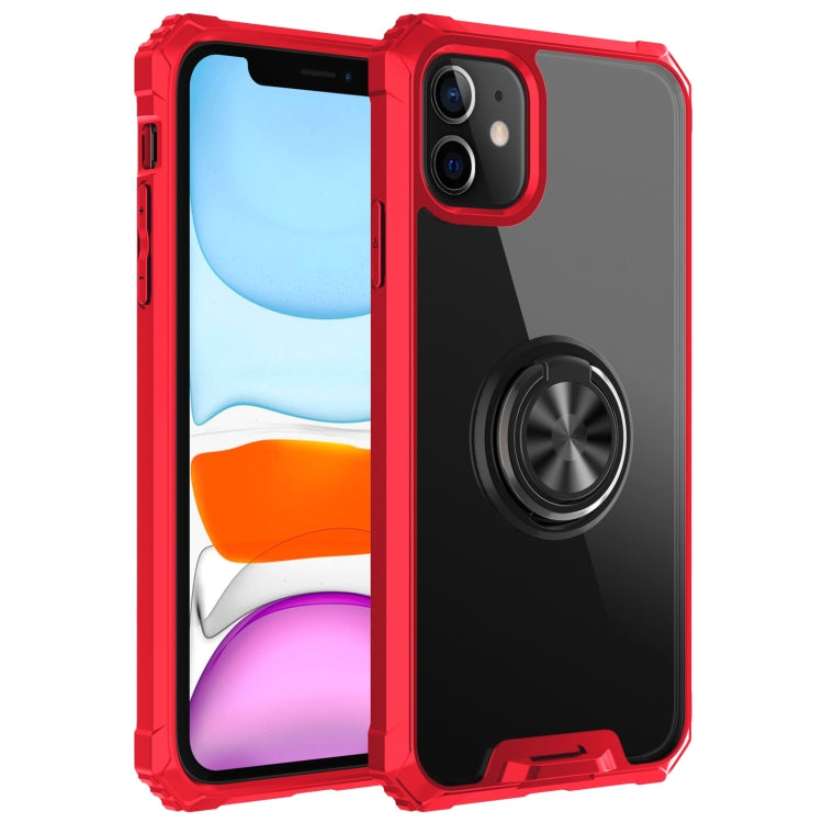 For iPhone 11 Armor Ring PC + TPU Magnetic Shockproof Protective Case