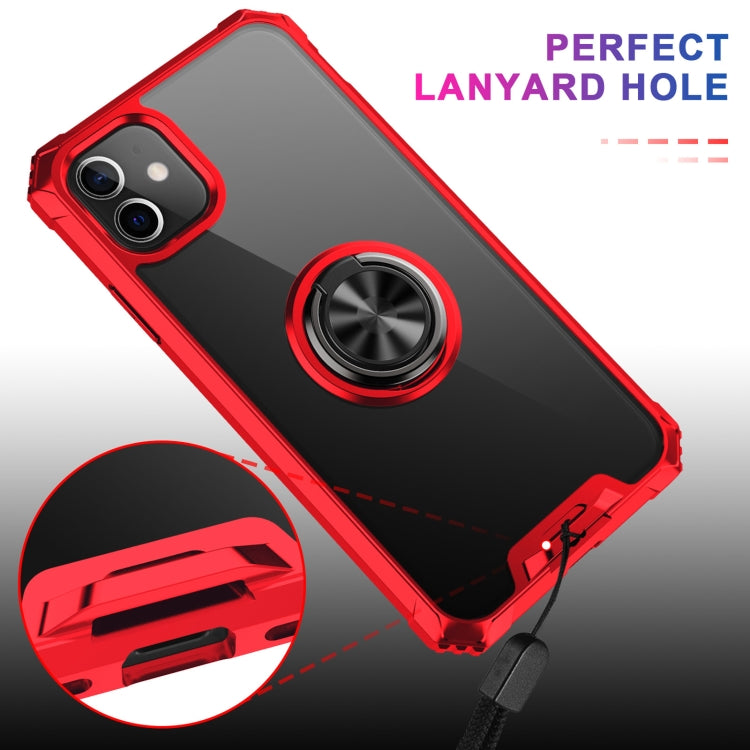 For iPhone 11 Armor Ring PC + TPU Magnetic Shockproof Protective Case