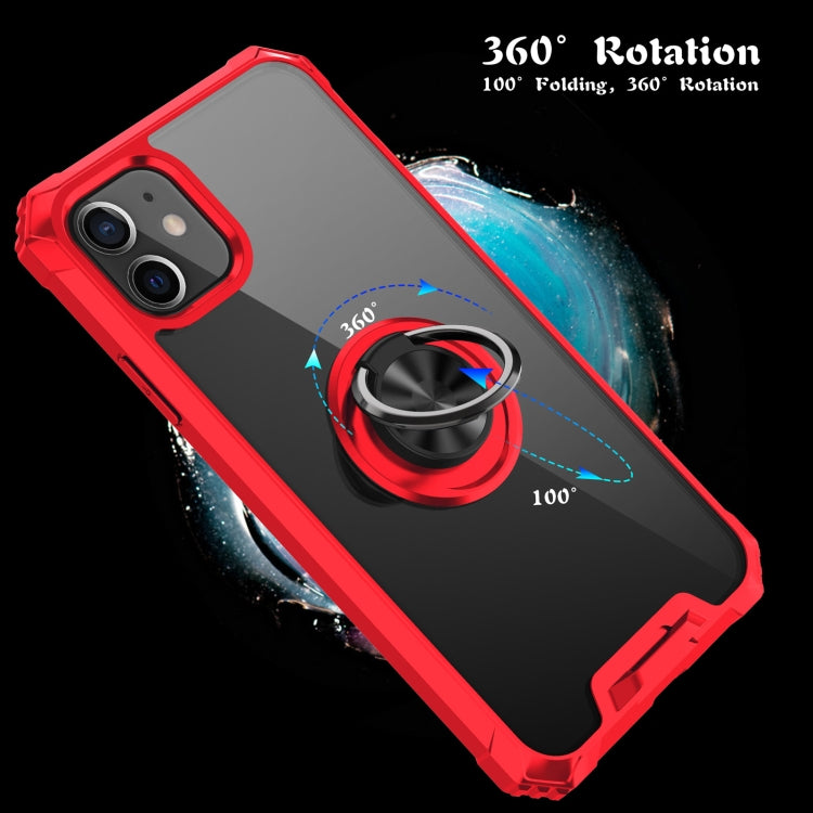 For iPhone 11 Armor Ring PC + TPU Magnetic Shockproof Protective Case