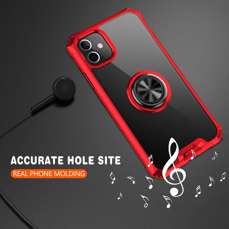For iPhone 11 Armor Ring PC + TPU Magnetic Shockproof Protective Case