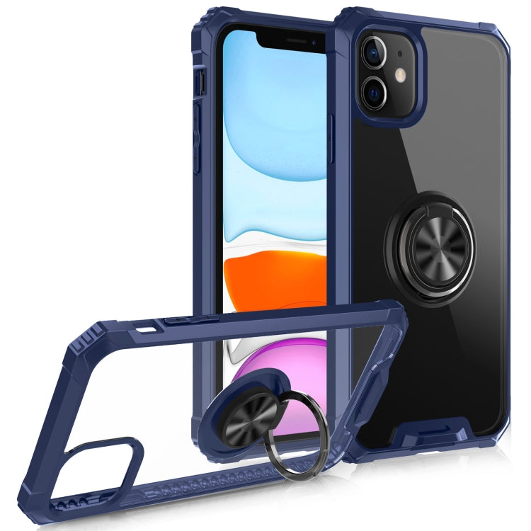 For iPhone 11 Armor Ring PC + TPU Magnetic Shockproof Protective Case