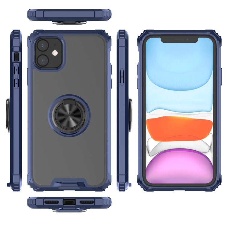 For iPhone 11 Armor Ring PC + TPU Magnetic Shockproof Protective Case