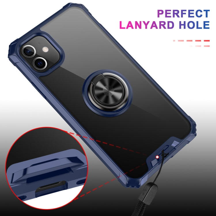 For iPhone 11 Armor Ring PC + TPU Magnetic Shockproof Protective Case