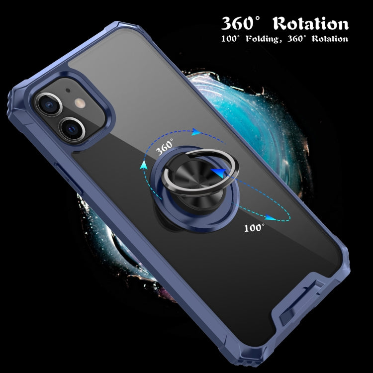 For iPhone 11 Armor Ring PC + TPU Magnetic Shockproof Protective Case