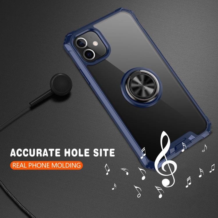 For iPhone 11 Armor Ring PC + TPU Magnetic Shockproof Protective Case
