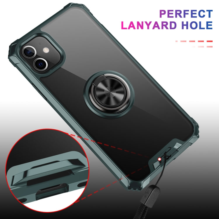 For iPhone 11 Armor Ring PC + TPU Magnetic Shockproof Protective Case
