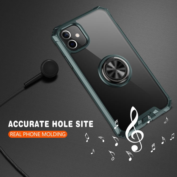 For iPhone 11 Armor Ring PC + TPU Magnetic Shockproof Protective Case