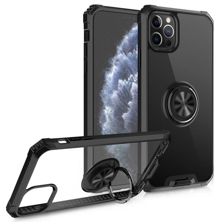 For iPhone 11 Pro Armor Ring PC + TPU Magnetic Shockproof Protective Case