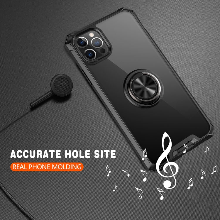For iPhone 11 Pro Armor Ring PC + TPU Magnetic Shockproof Protective Case