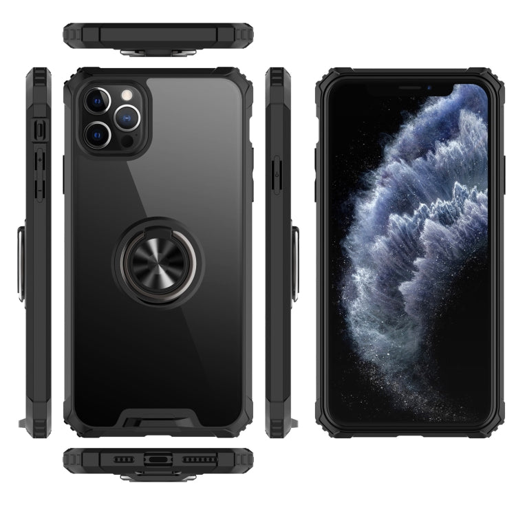 For iPhone 11 Pro Armor Ring PC + TPU Magnetic Shockproof Protective Case