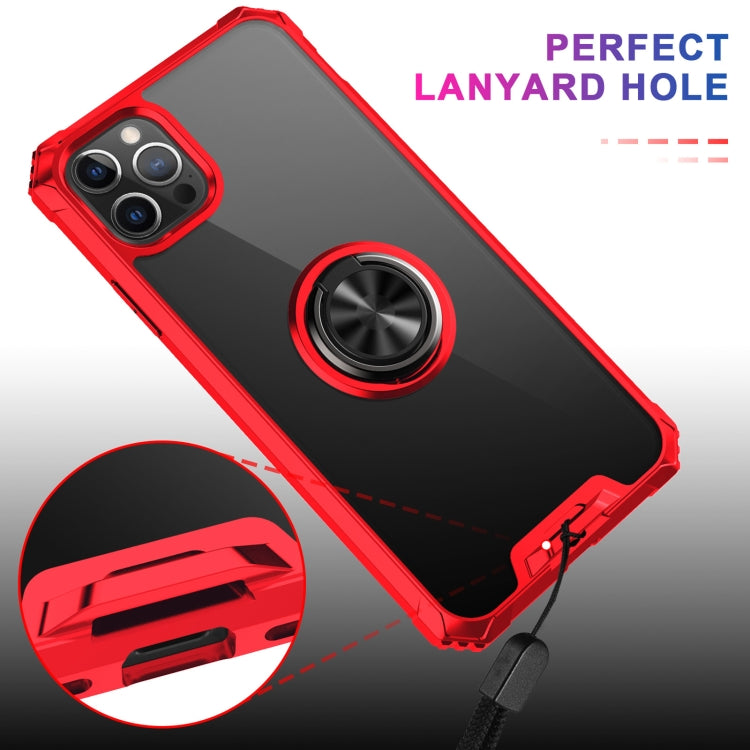 For iPhone 11 Pro Armor Ring PC + TPU Magnetic Shockproof Protective Case