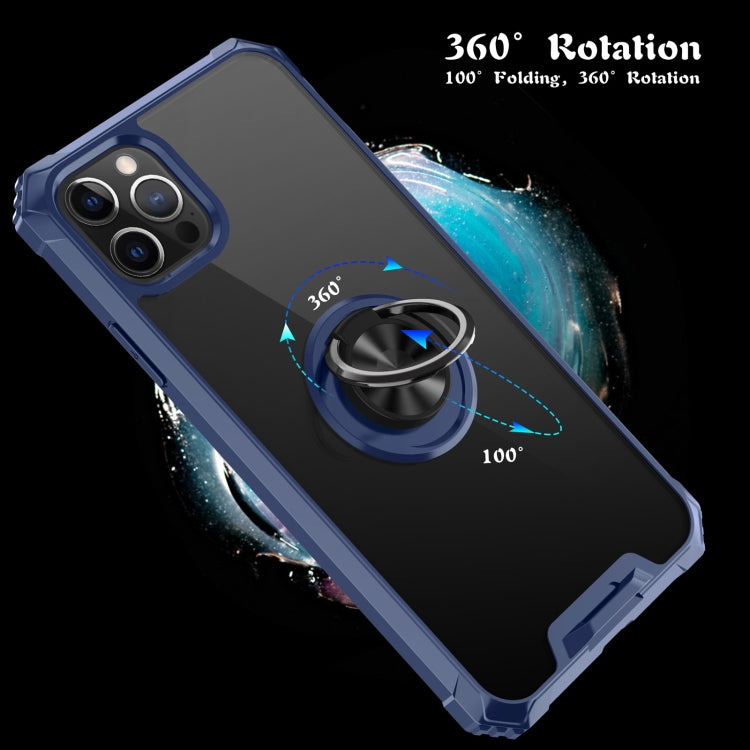 For iPhone 11 Pro Armor Ring PC + TPU Magnetic Shockproof Protective Case