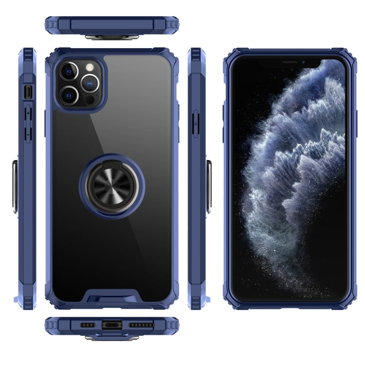 For iPhone 11 Pro Armor Ring PC + TPU Magnetic Shockproof Protective Case