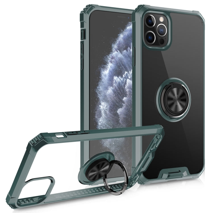 For iPhone 11 Pro Armor Ring PC + TPU Magnetic Shockproof Protective Case