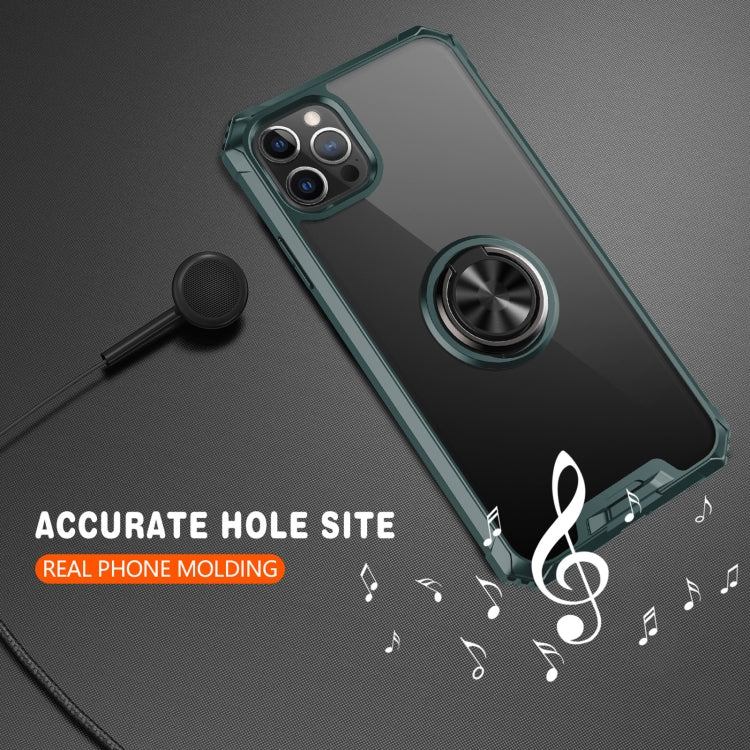 For iPhone 11 Pro Armor Ring PC + TPU Magnetic Shockproof Protective Case